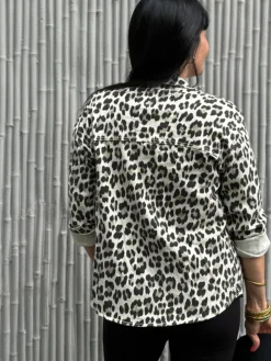 Online HippieChic Veste 2 Poches Léopard