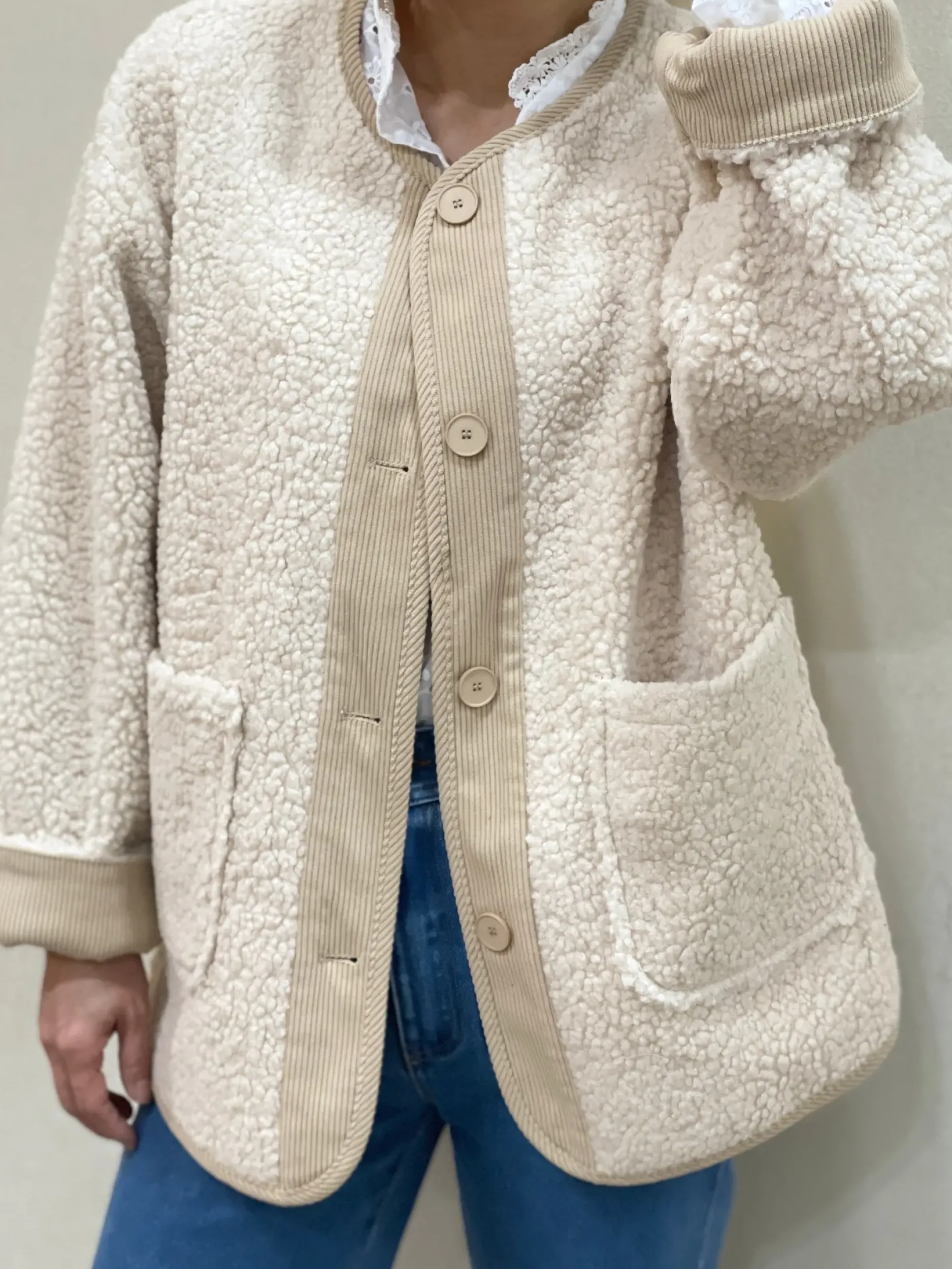 Hot HippieChic Veste Bouclette Unie