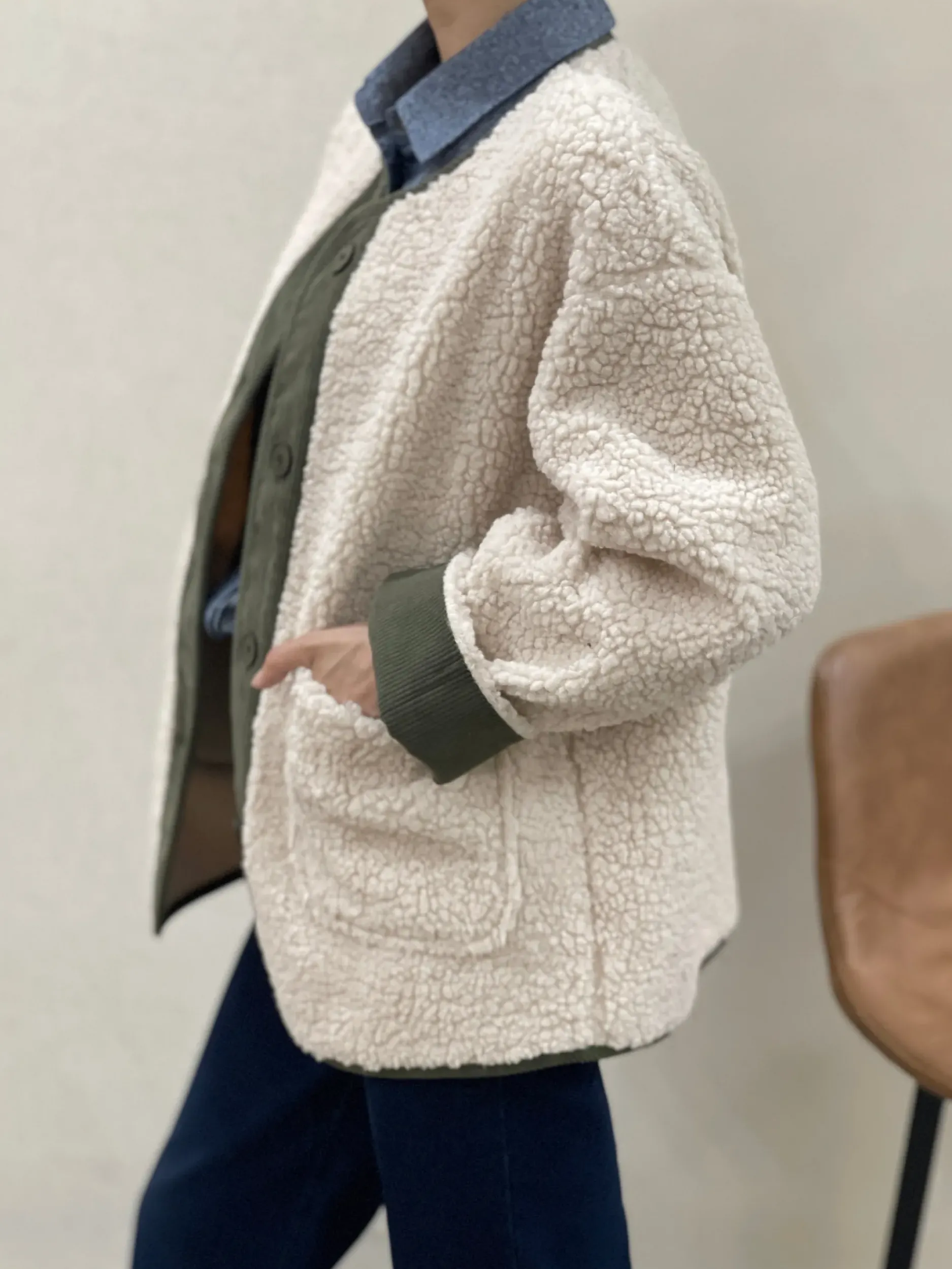 Hot HippieChic Veste Bouclette Unie