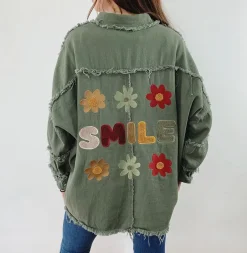 Discount HippieChic Veste Brodée Smile