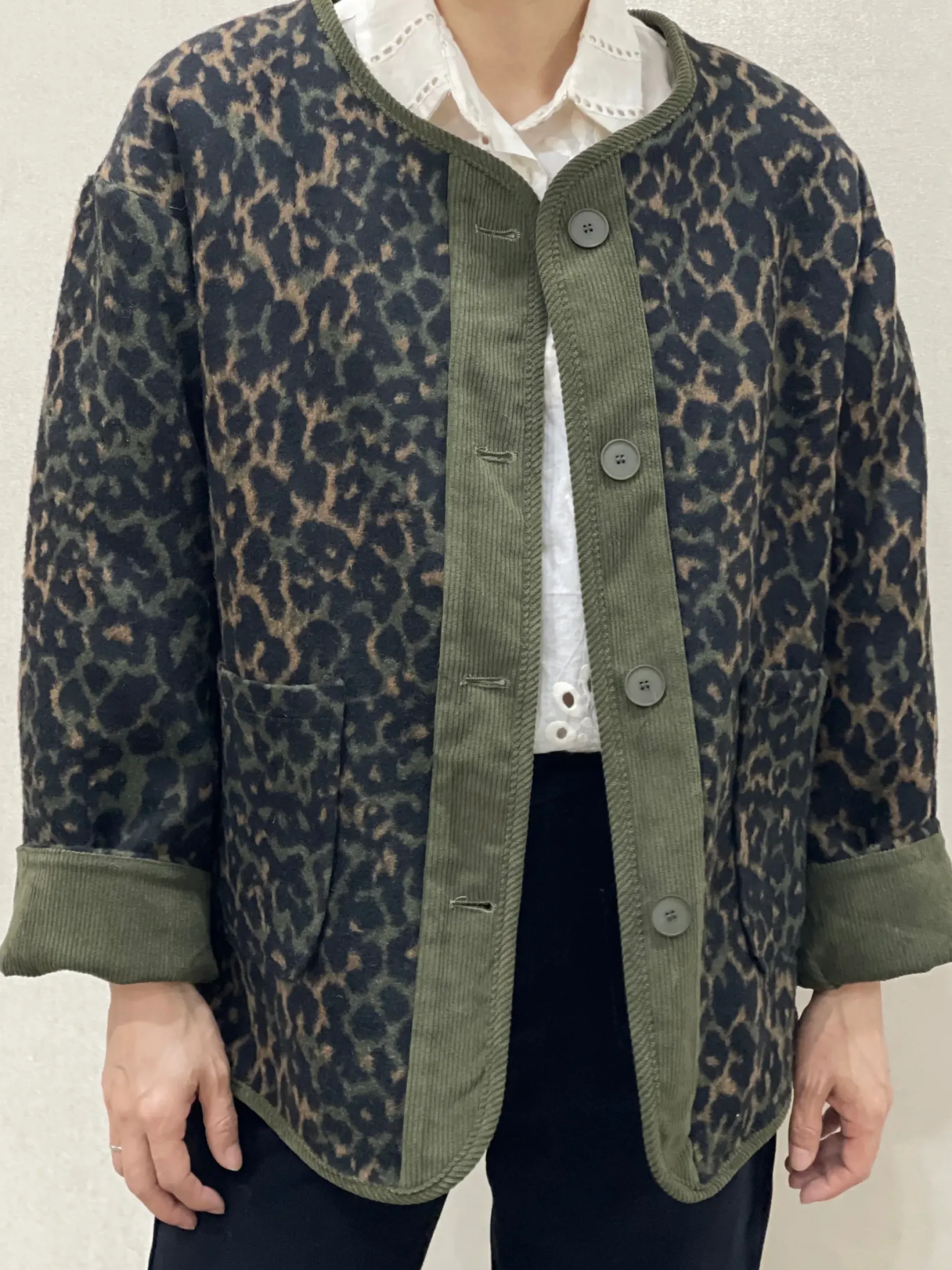 Discount HippieChic Veste en Laine Kaki Léo