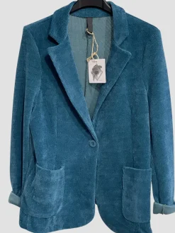 Best HippieChic veste en velours katell Marine