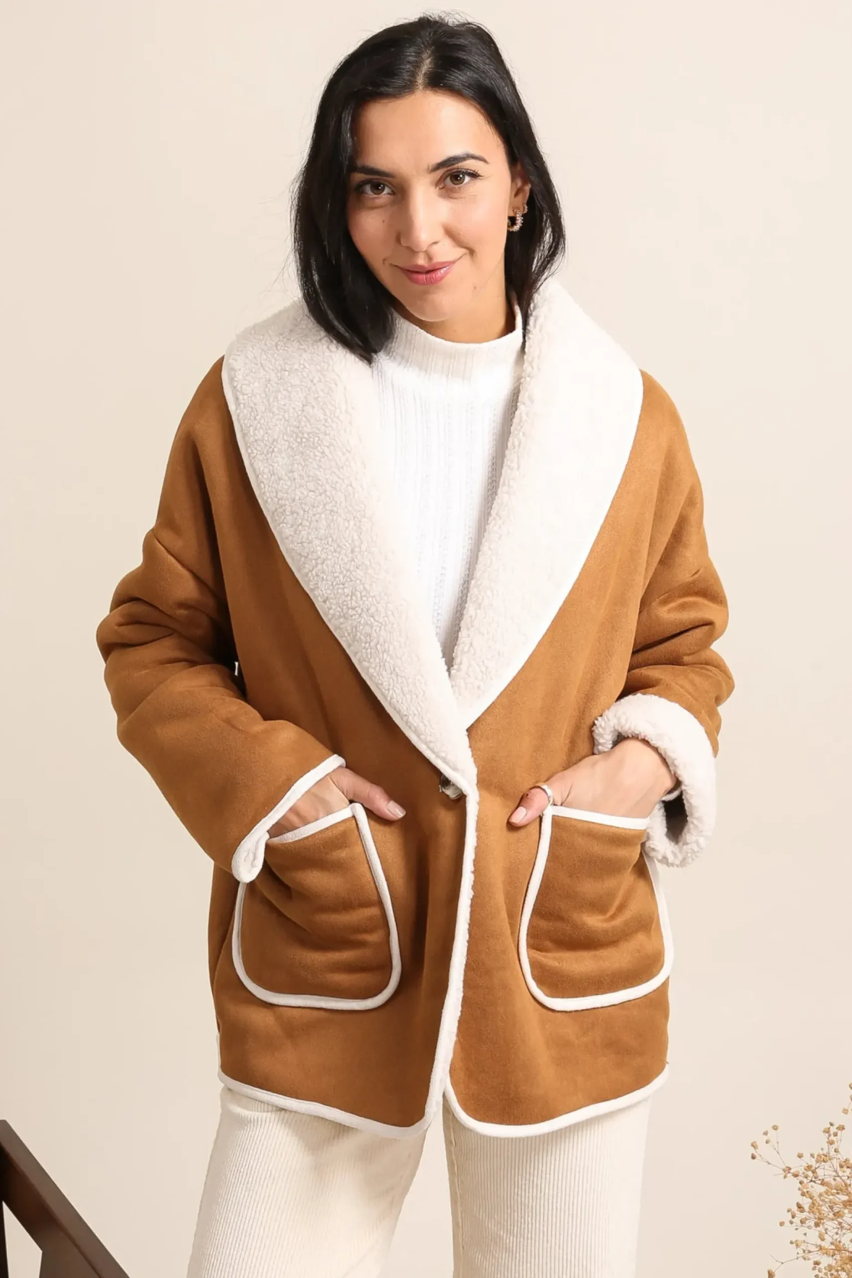 New HippieChic Veste Imitation Peau de Mouton