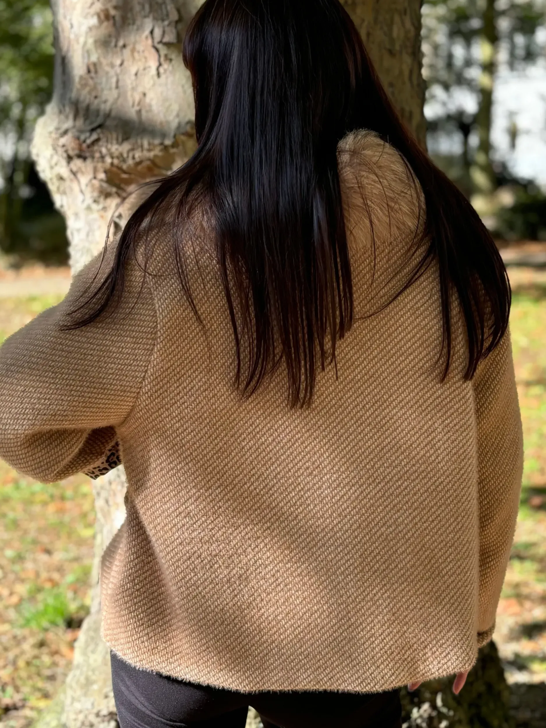 Hot HippieChic Veste Laine Col Fourrure