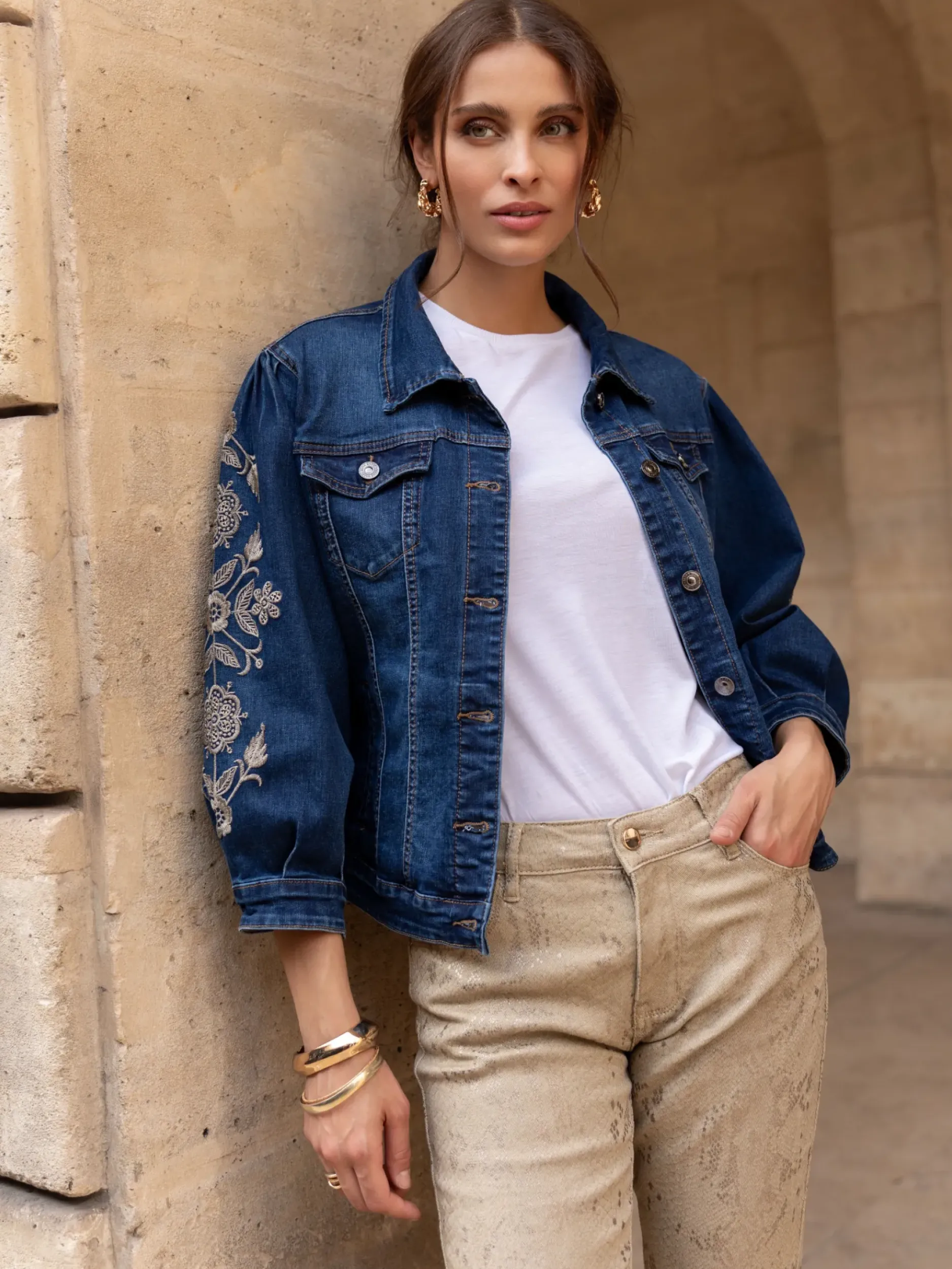 Cheap HippieChic Veste Manches Brodées