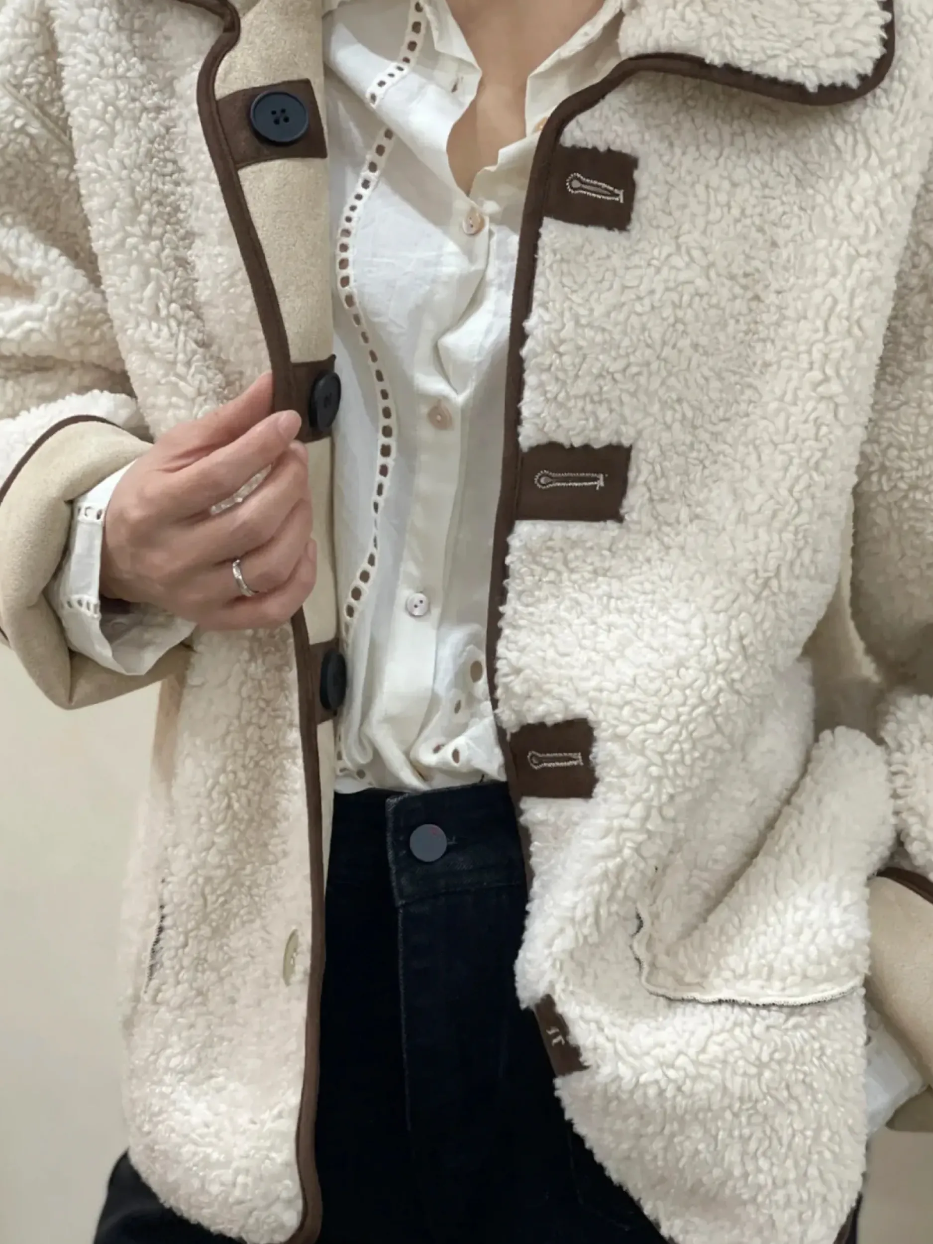 Discount HippieChic Veste Réversible Oversize Bouclettes