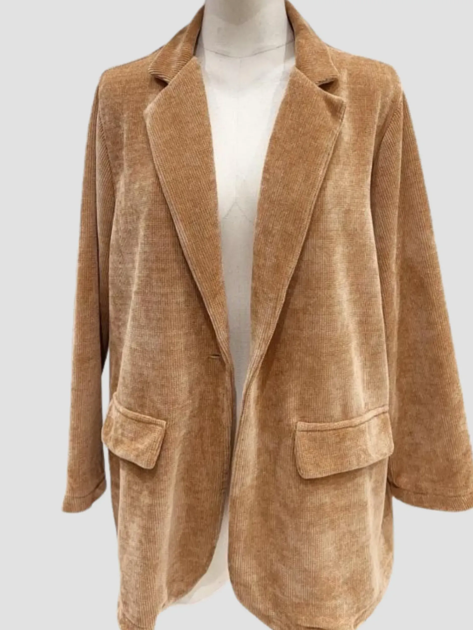 Sale HippieChic Veste Velours du 44 au 50 Beige